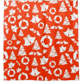 Abstrakt Red Geometric Christmas Design Duschvorhang
