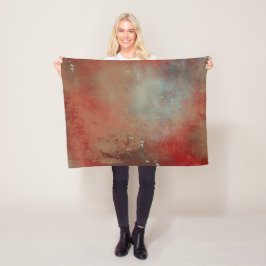 Abstrakt Red Gold Blue Art Fleecedecke