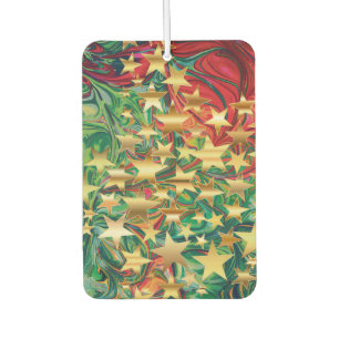 Abstrakt Red Green Gold Stars Weihnachten Autolufterfrischer