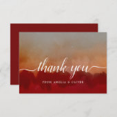 Abstrakt Red Minimalistisch Dankeschön Karte (Vorne/Hinten)
