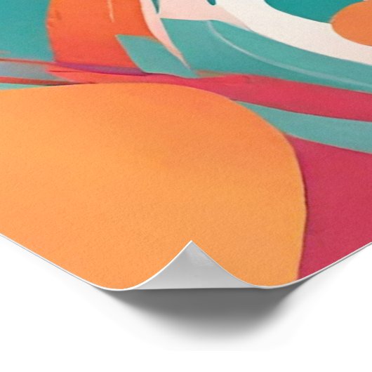 Abstrakt Red Modern Art Poster (Ecke)