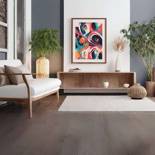 Abstrakt Red Modern Art Poster