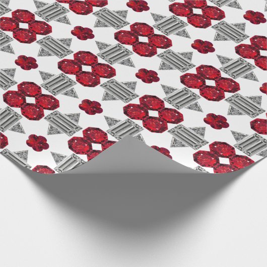 Abstrakt Red Motif Geschenkpapier (Ecke)