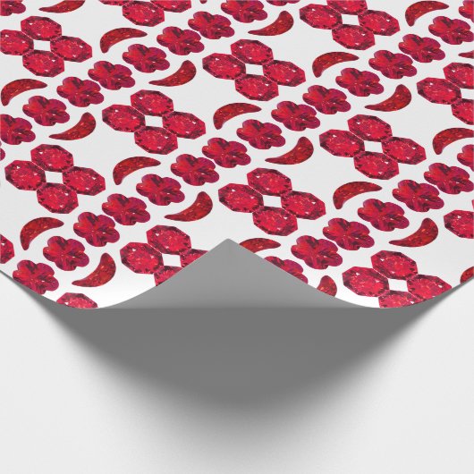 Abstrakt Red Motif Geschenkpapier (Ecke)