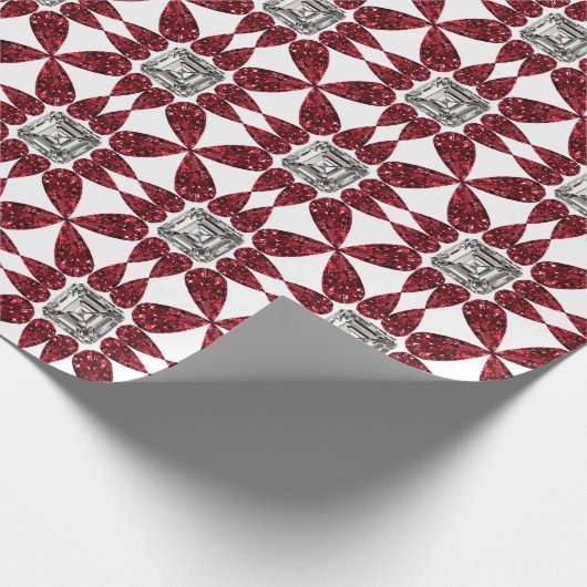 Abstrakt Red Motif Geschenkpapier (Ecke)