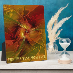 Abstrakt Red Orange Brown Green Blume Best Mama Fotoplatte