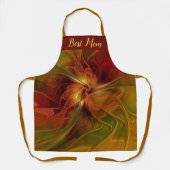 Abstrakt Red Orange Brown Green Blume Best Mama Schürze (Vorderseite)