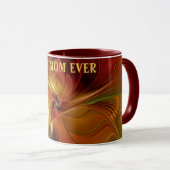 Abstrakt Red Orange Brown Green Blume Best Mama Tasse (VorderseiteRechts)