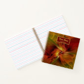 Abstrakt Red Orange Green Fraktal Art Blumen name Notizblock (Innenseite)