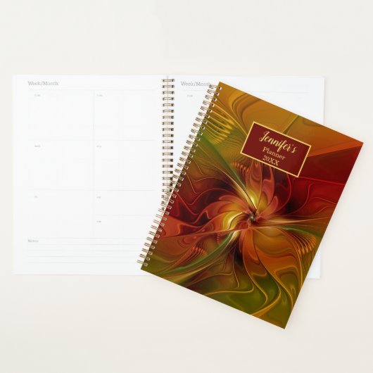 Abstrakt Red Orange Green Fraktal Art Blumen name Planer (Anzeige)