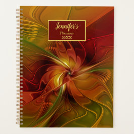 Abstrakt Red Orange Green Fraktal Art Blumen name Planer