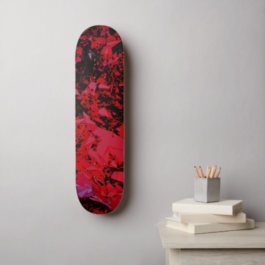 Abstrakt Red Shatter Skateboard (Wandkunst)