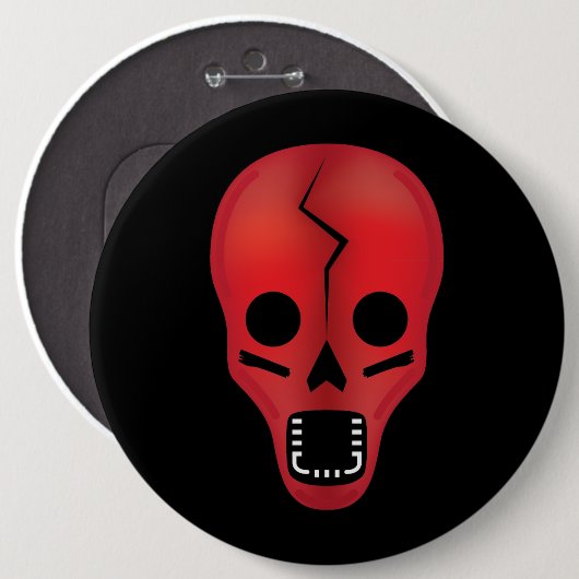 Abstrakt Red Skull Button (Vorne & Hinten)