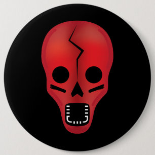 Abstrakt Red Skull Button