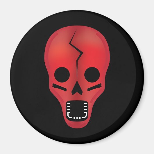 Abstrakt Red Skull Magnet (Vorne)