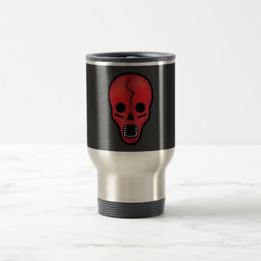 Abstrakt Red Skull Reisebecher (Mittel)