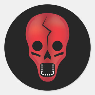 Abstrakt Red Skull Runder Aufkleber