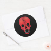 Abstrakt Red Skull Runder Aufkleber (Umschlag)