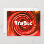 Abstrakt Red Wirbel Neue Adresse Ankündigungspostkarte (Vorne/Hinten)
