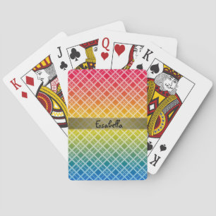 Abstrakt , Regenbogen , kariert , Regenbogen karie Spielkarten