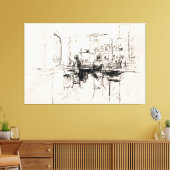 Abstrakt Restaurant Bar Scene - Leinwanddruck (Insitu (Wohnzimmer))