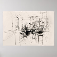Abstrakt Restaurant Bar Scene -