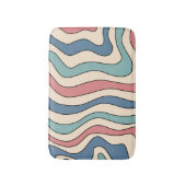 Abstrakt Retro 70er Marble Blue Red Groovtern Must Badematte (Vorderseite Vertikal)