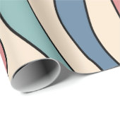 Abstrakt Retro 70er Marble Blue Red Groovtern Must Geschenkpapier (Rolleneckpunkt)