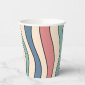 Abstrakt Retro 70er Marble Blue Red Groovtern Must Pappbecher (Links)