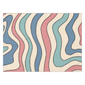 Abstrakt Retro 70er Marble Blue Red Groovtern Must Tischdecke (Vorderseite (Horizontal))