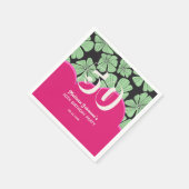 Abstrakt Retro Chamomile Floral Pink Geburtstag Serviette (Ecke)