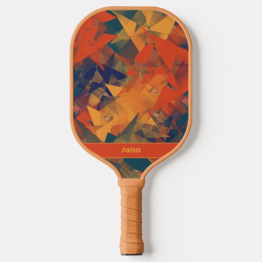 Abstrakt Retro Cooles Muster Mit Monogramm Sports Pickleball Schläger (Vorderseite)