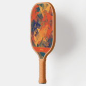 Abstrakt Retro Cooles Muster Mit Monogramm Sports Pickleball Schläger (Links)