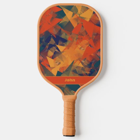 Abstrakt Retro Cooles Muster Mit Monogramm Sports Pickleball Schläger (Rückseite)