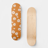 Abstrakt Retro Daisy Floral Pattern 70er 80er Hipp Skateboard (Vorderseite)