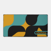 Abstrakt Retro Gemustert Personalisiert Schreibtischunterlage (Vorderseite)