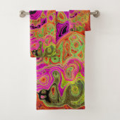 Abstrakt Retro Liquid Swirl Badhandtuch Set (Insitu)