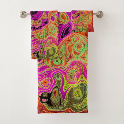 Abstrakt Retro Liquid Swirl Badhandtuch Set (Insitu)