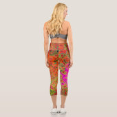 Abstrakt Retro Liquid Swirl Capri Leggings (Rückseite)