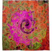 Abstrakt Retro Liquid Swirl Duschvorhang (Vorderseite)