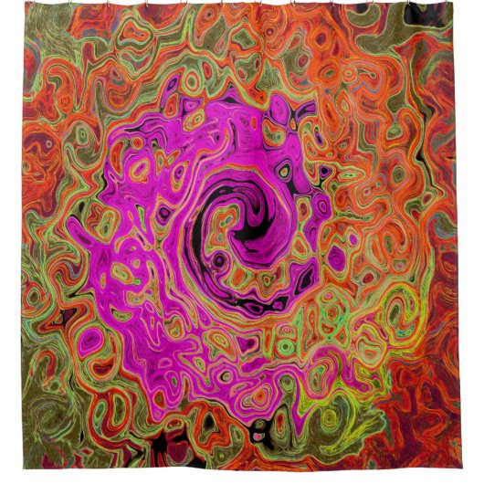 Abstrakt Retro Liquid Swirl Duschvorhang (Vorderseite)