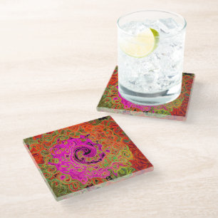 Abstrakt Retro Liquid Swirl Glasuntersetzer