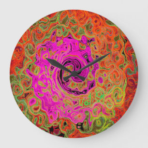 Abstrakt Retro Liquid Swirl Große Wanduhr
