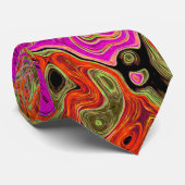 Abstrakt Retro Liquid Swirl Krawatte (Gerollt)