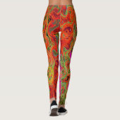 Abstrakt Retro Liquid Swirl Leggings (Rückseite)