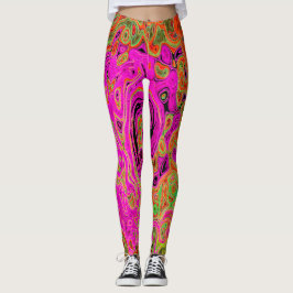 Abstrakt Retro Liquid Swirl Leggings