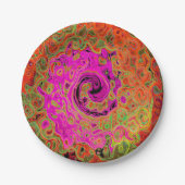 Abstrakt Retro Liquid Swirl Pappteller (Vorderseite)