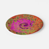 Abstrakt Retro Liquid Swirl Pappteller (Schrägansicht)
