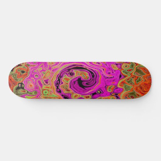 Abstrakt Retro Liquid Swirl Skateboard (Horizontal)