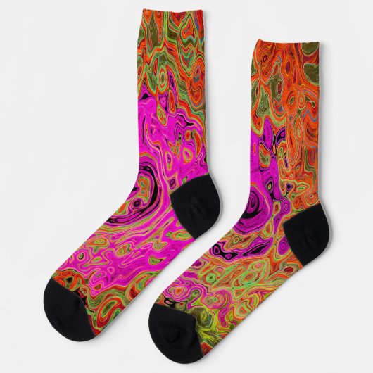 Abstrakt Retro Liquid Swirl Socken (Linkes Detail)